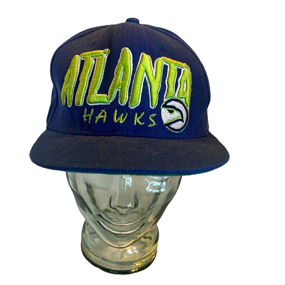 Vintage Atlanta Hawks Blue & Green Snapback Hat - Picture 1 of 6